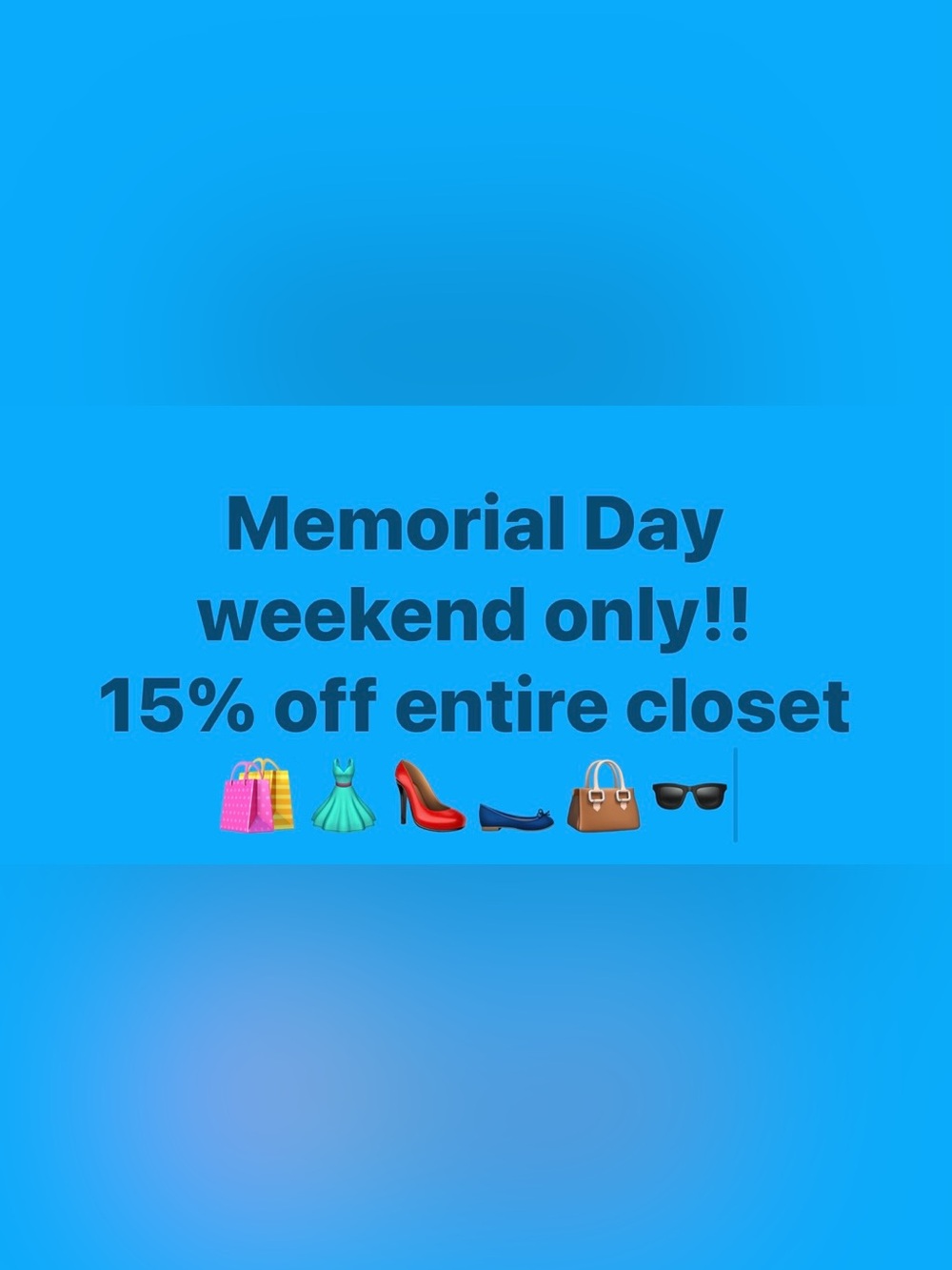 Memorial Day Sale Graphic - Bright Blue Promo